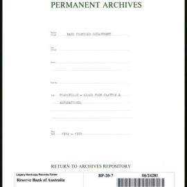 Bank Premises Department - Townsville - Lease from Clayton & Alterations - 1914-1920