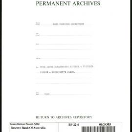 Bank Premises Department - Note Issue Department - Fitzroy - Victoria Parade - Architect's Plans - 1922