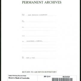 Bank Premises Department - Melbourne - General - 1915-1923