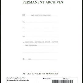 Bank Premises Department - Melbourne - 367 Collins Street - Kitchen Gas Equipment - 1923