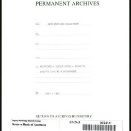 Bank Premises Department - Melbourne - Findon House - Lease to Auditor General's Department - 1921-1924