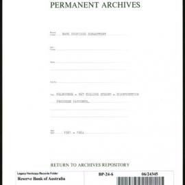 Bank Premises Department - Melbourne - 367 Collins Street - Construction Progress Payments - 1921-1924