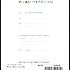 Bank Premises Department - Melbourne - 367 Collins Street - Electric Clocks - 1924