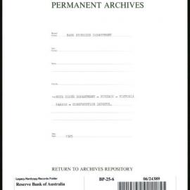 Bank Premises Department - Note Issue Department - Fitzroy - Victoria Parade - Construction Defects - 1925