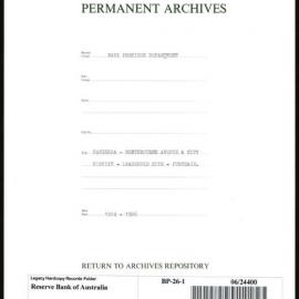 Bank Premises Department - Canberra - Northbourne Avenue & City Circuit - Leasehold Site - Purchase - 1924-1926