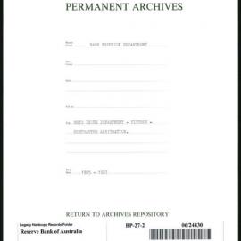 Bank Premises Department - Note Issue Department - Fitzroy - Contractor - Arbitration - 1925-1927