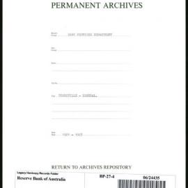 Bank Premises Department - Townsville - General - 1921-1927