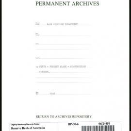 Bank Premises Department - Perth - Forrest Place - Construction Tenders - 1930