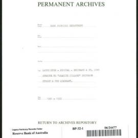 Bank Premises Department - Launceston - Removal - Brisbane & St John Streets to "Granite Pillars" Brisbane Street & The Quadrant - 1931-1932