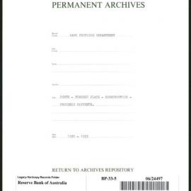 Bank Premises Department - Perth - Forrest Place - Construction - Progress Payments - 1930-1933