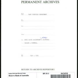 Bank Premises Department - Note Issue Department - Fitzroy - Victoria Parade - General - 1931-1935