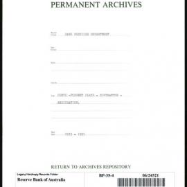 Bank Premises Department - Perth - Forrest Place - Contractor - Arbitration - 1933-1935