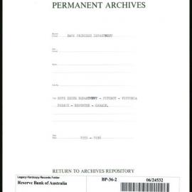 Bank Premises Department - Note Issue Department - Fitzroy - Victoria Parade - Expenses - Garage - 1935-1936