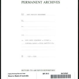 Bank Premises Department - Note Issue Department - Fitzroy - Victoria Parade - Steel Partitioning - 1932-1939