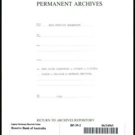 Bank Premises Department - Note Issue Department - Fitzroy - Victoria Parade - Drainage & Sewerage Services - 1939