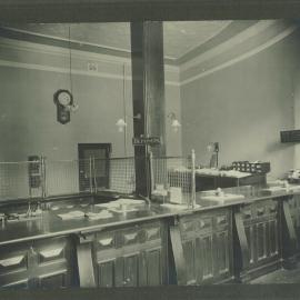 Hobart - Savings Bank Department AMP Buildings: interior showing tellers' counter May 1914