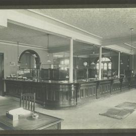Hobart - Interior of banking chamber, Elizabeth Street 1916