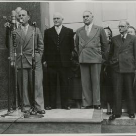 Hobart - Opening of new premises - Governor's address (front view) - 27 September 1954