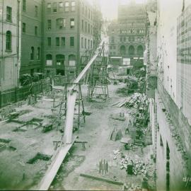 Melbourne - Premises, 367 Collins St. - Construction - View from landing near entrance to Old Exchange Building - 15 December 1921