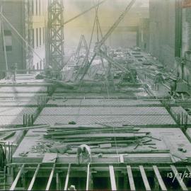 Melbourne - Premises, 367 Collins St. - Construction - View towards Collins St. showing work generally on first floor - 13 July 1922