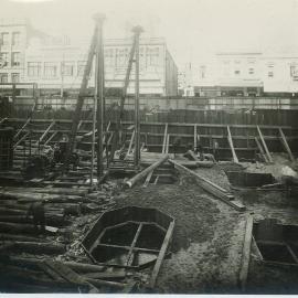 Perth - Construction of new premises, Forrest Place - Preparation for pile driving - 26 April 1930