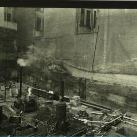 Head Office - Construction of new premises - Setting the steel grillage - 10 June 1914
