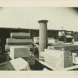Head Office - Construction of new premises - Cutting and polishing of trachyte for HO façade (copy b) - 21 August 1915