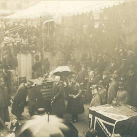 Head Office - Construction, laying of Foundation Stone: Prime Minister addressing the visitors (copy b) - 14 May 1913