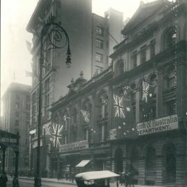Prince of Wales' Visit to Australia - Head Office decorations Pitt Street - June 1920