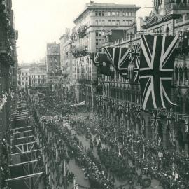 Prince of Wales' Visit to Australia June 1920 - Procession passing through Martin Place - 16 June 1920