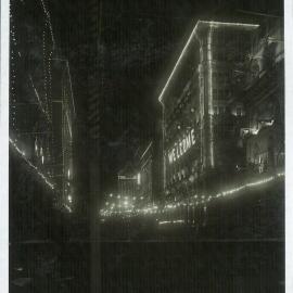 Prince of Wales' Visit to Australia - Head Office decorations by night (copy c) - June 1920