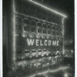 Prince of Wales' Visit to Australia - Head Office decorations by night (copy d) - June 1920