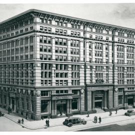 Premises - Commonwealth Bank of Australia - Head Office, 120 Pitt Street - Extensions - Architect's impression of building when completed - c.1931-1933