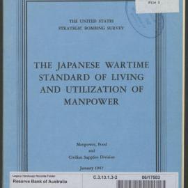 Research Department - Planning & Economic Development - The Japanese Wartime Standard of Living and the Utilisation of Manpower - File 2 - January 1947