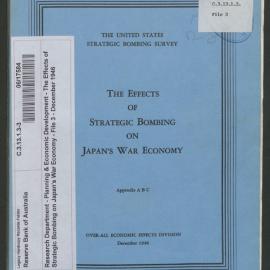 Research Department - Planning & Economic Development - The Effects of Strategic Bombing on Japan's War Economy - File 3 - December 1946