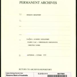 Research Department - Planning & Economic Development - The Colombo Plan - Commonwealth Consultative Committee Papers - File 1 - September - October 1950