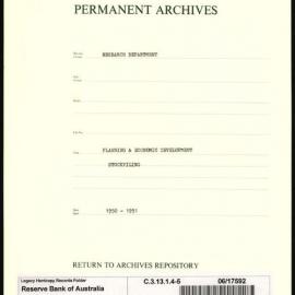 Research Department - Planning & Economic Development - Stockpiling - File 5 - 1950