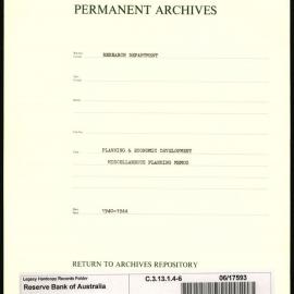 Research Department - Planning & Economic Development - Miscellaneous Planning Memos - File 6 - 1940 - 1944