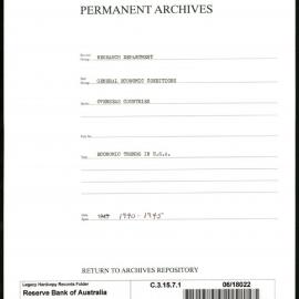 Research Department - General Economic Conditions - Overseas Countries - Economic Trends in USA - 1940 - 1945