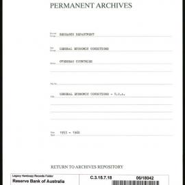Research Department - General Economic Conditions - Overseas Countries - USA - 1953 - 1960