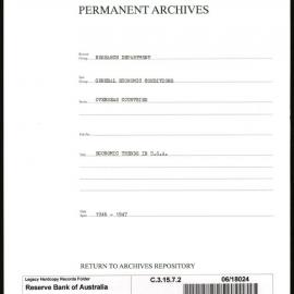 Research Department - General Economic Conditions - Overseas Countries - Economic Trends in USA - 1946 - 1947