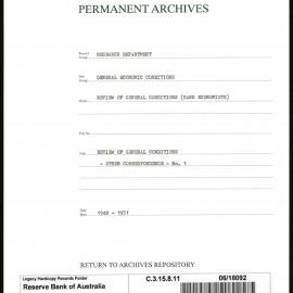 Research Department - General Economic Conditions - Review of General Conditions (Bank Economists) - Other Correspondence - No.1 - 1948 - 1951