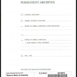 Research Department - General Economic Conditions - Review of General Conditions (Bank Economists) - Work Sheets & Final Documents - February 1949