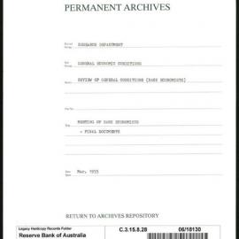 Research Department - General Economic Conditions - Review of General Conditions (Bank Economists) - Meeting of Bank Economists - Final Documents - March 1955