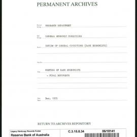Research Department - General Economic Conditions - Review of General Conditions (Bank Economists) - Meeting of Bank Economists - Final Documents - December 1955