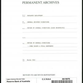 Research Department - General Economic Conditions - Review of General Conditions (Bank Economists) - Work Sheets & Final Documents - March 1950