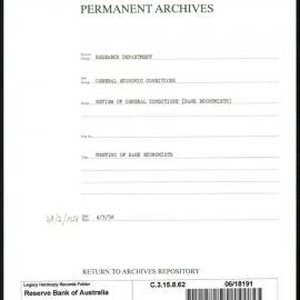 Research Department - General Economic Conditions - Review of General Conditions (Bank Economists) - Meeting of the Bank Economists - 28/02/1958 - 4/3/1958