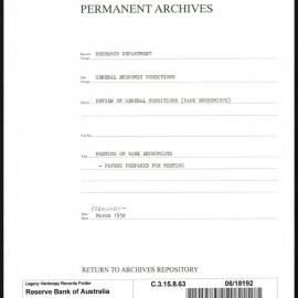 Research Department - General Economic Conditions - Review of General Conditions (Bank Economists) - Meeting of the Bank Economists - Papers Prepared for the Meeting -February - March 1958