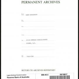 Bank Management - General Correspondence - Board Members Correspondence - Coombs, H.C.
