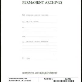 GOVERNORS & SENIOR PERSONNEL - Dr H.C. Coombs - Economic Advisory Committee